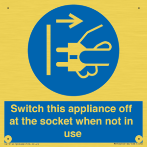 Switch this appliance off at the socket when not in use